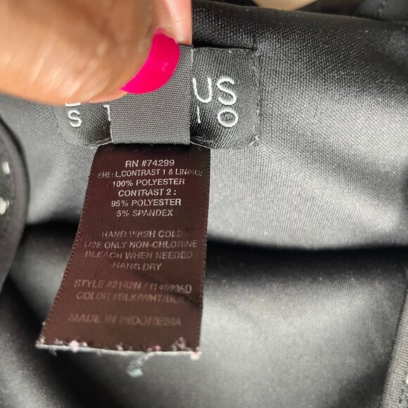 Enfocus Studio Black & White Geometric Lace Fit and Flare Dress Size 12 - Picture 10 of 11